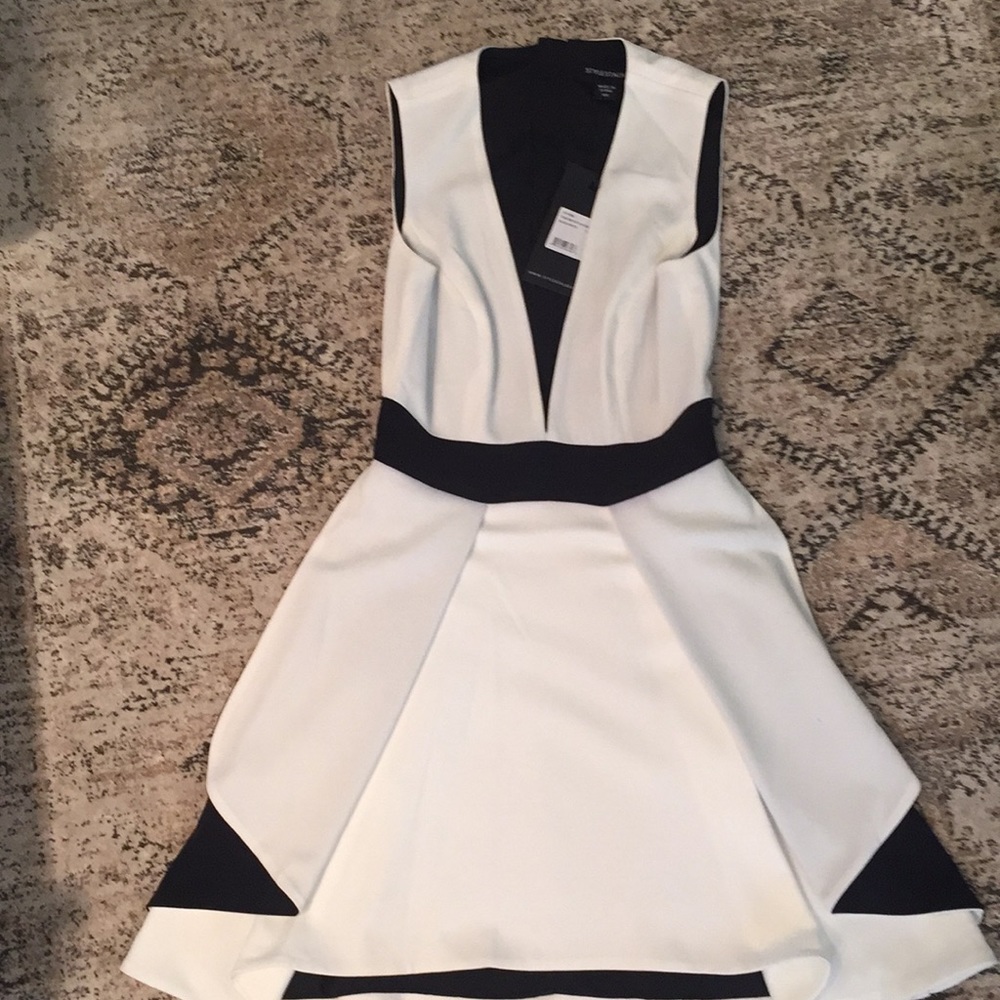 Stylestalker two tone deep V dress